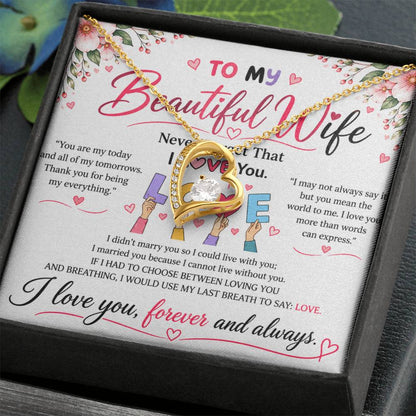 To My Beautiful Wife - Forever Love Necklace