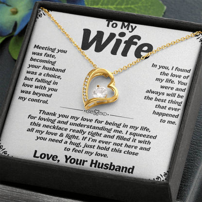 To My Wife Love Heart Necklace Gift for Wife from Husband