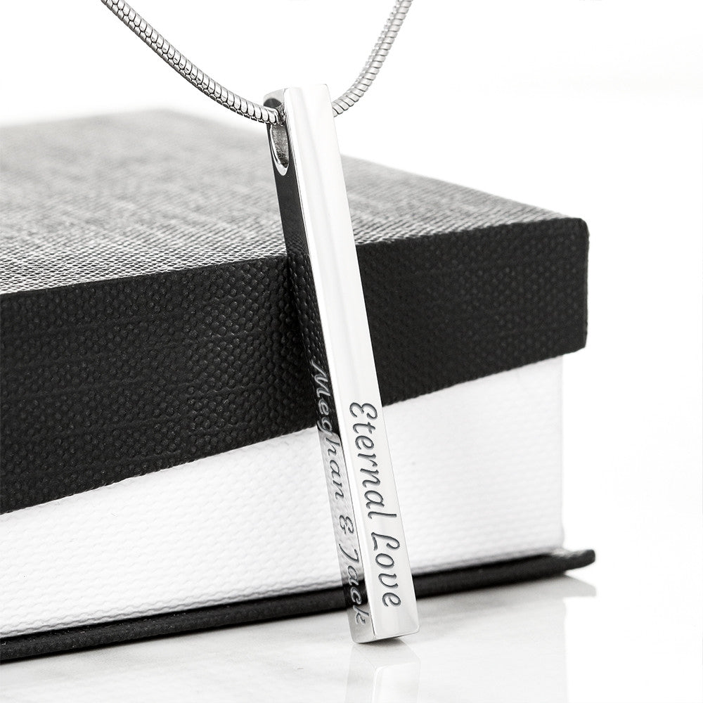 To My Son - 4-Sided Stick Necklace - Engraved POD MC