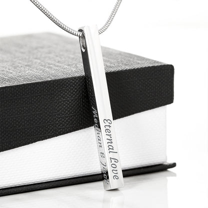 To My Son - 4-Sided Stick Necklace - Engraved POD MC