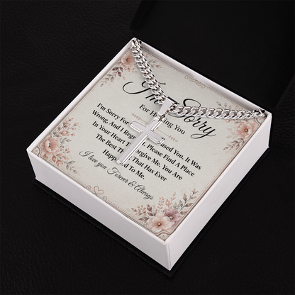 To My Son - Personalized Cross - Cuban Link Chain