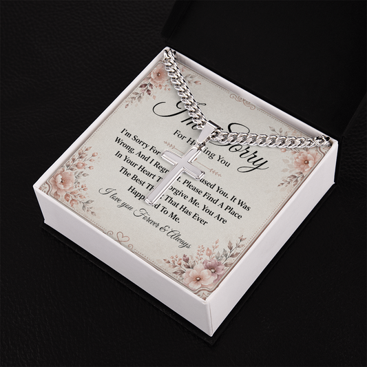 To My Son - Personalized Cross - Cuban Link Chain