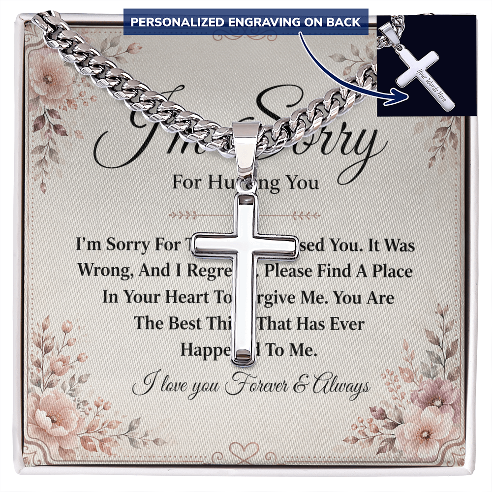 To My Son - Personalized Cross - Cuban Link Chain