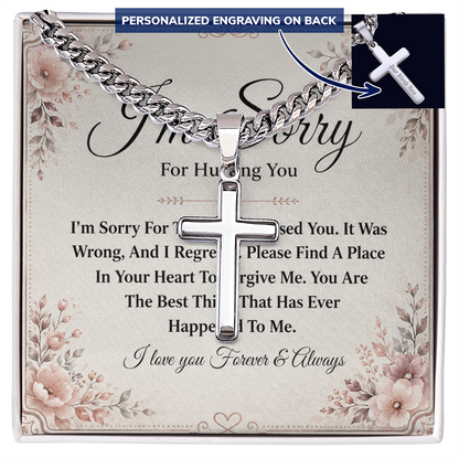 To My Son - Personalized Cross - Cuban Link Chain