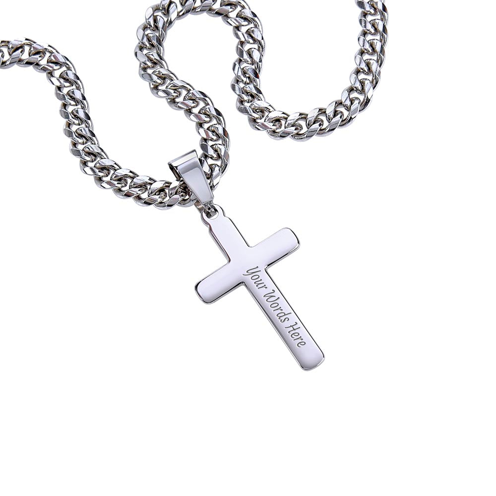 To My Son - Personalized Cross - Cuban Link Chain