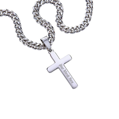 To My Son - Personalized Cross - Cuban Link Chain