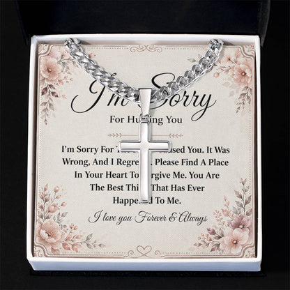 To My Son - Personalized Cross - Cuban Link Chain