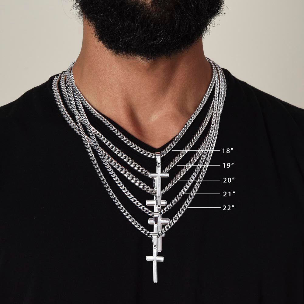 To My Son - Personalized Cross - Cuban Link Chain