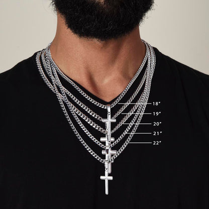 To My Son - Personalized Cross - Cuban Link Chain