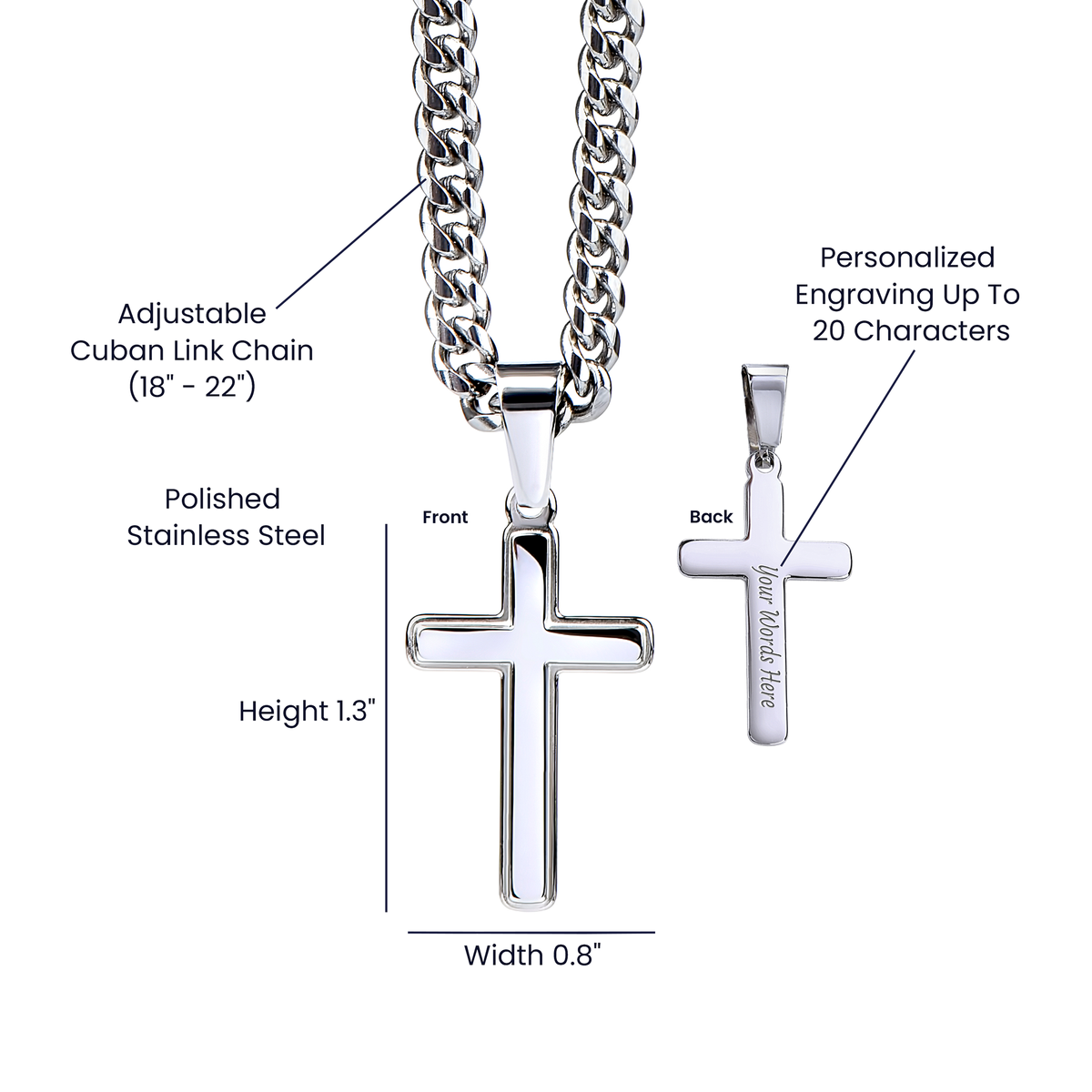 To My Son - Personalized Cross - Cuban Link Chain