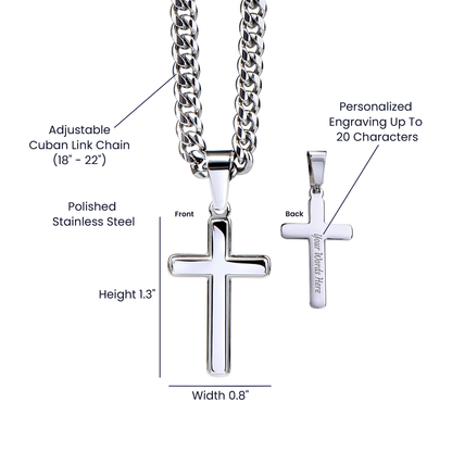 To My Son - Personalized Cross - Cuban Link Chain