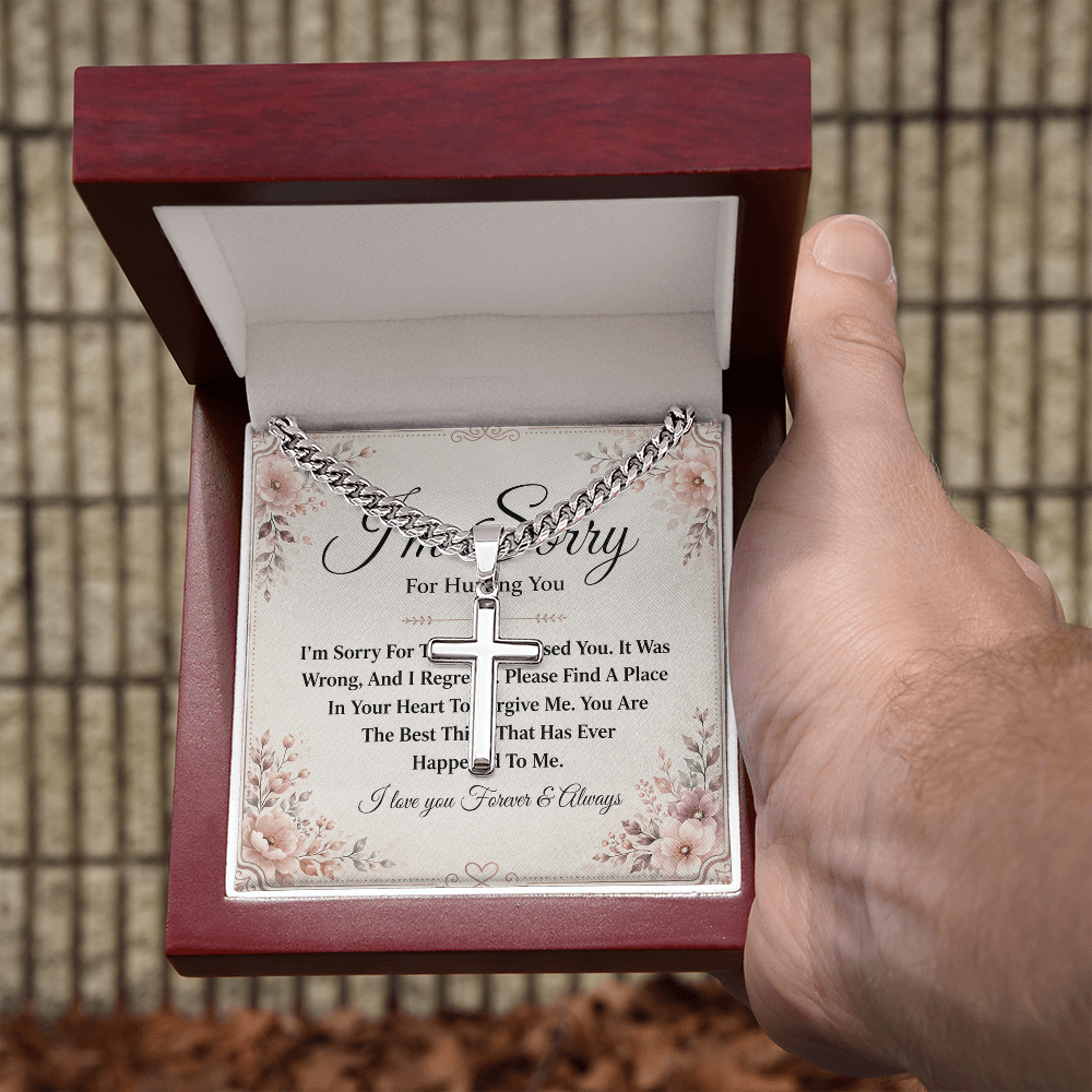 To My Son - Personalized Cross - Cuban Link Chain