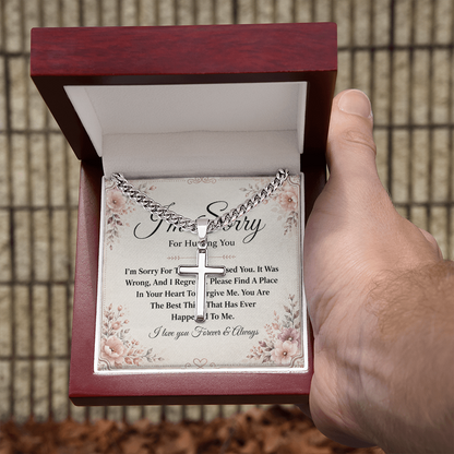 To My Son - Personalized Cross - Cuban Link Chain