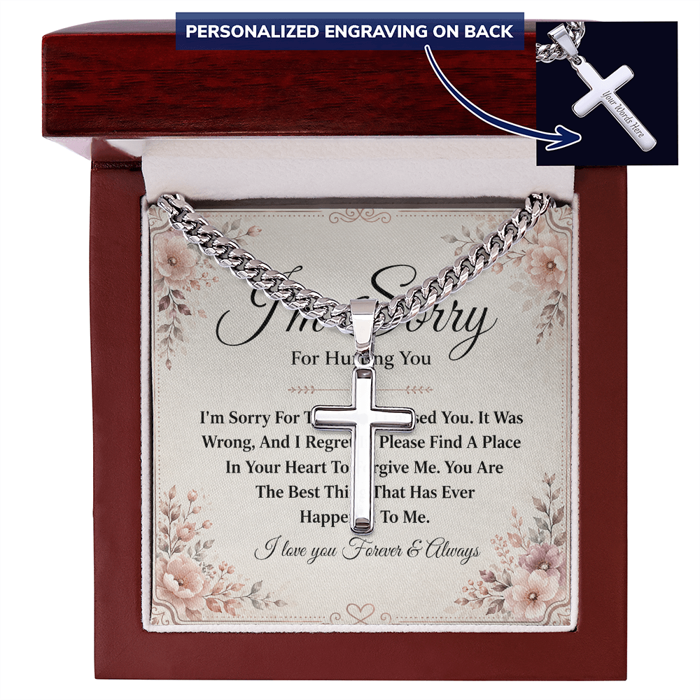 To My Son - Personalized Cross - Cuban Link Chain