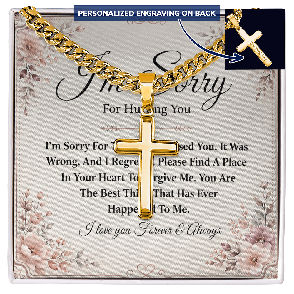 To My Son - Personalized Cross - Cuban Link Chain