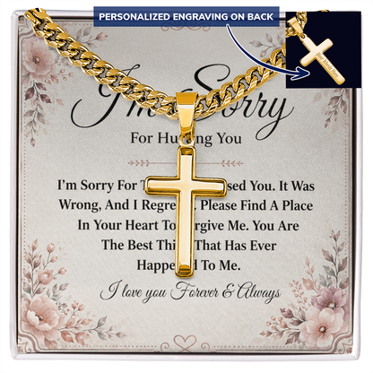 To My Son - Personalized Cross - Cuban Link Chain
