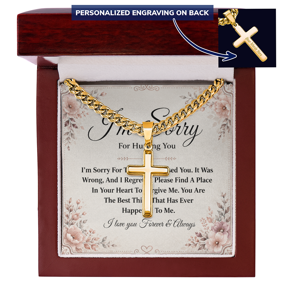 To My Son - Personalized Cross - Cuban Link Chain